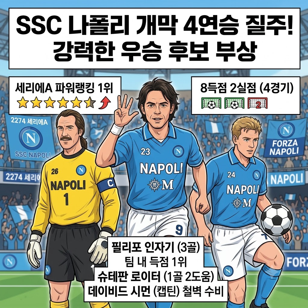 나폴리 4연승 질주, 세리에A 독주 시작되나