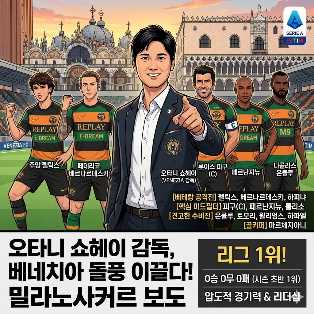 오타니 쇼헤이, 베네치아에 강림! 세리에A 초토화