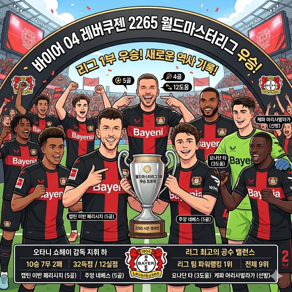오타니의 마법, 레버쿠젠 2265 WML 1부 제패!