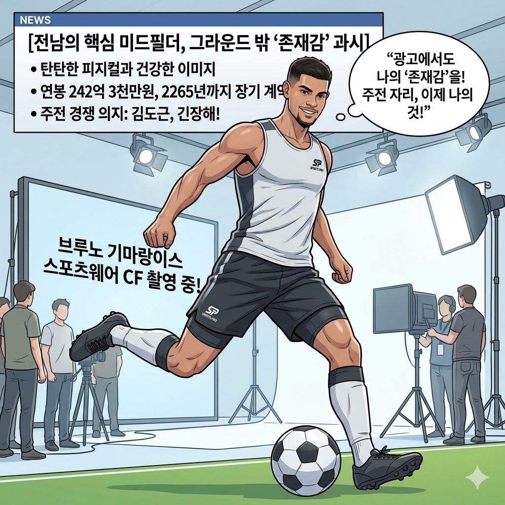 전남 브루노, 유니폼 벗고 CF 속 [건강美] 발산