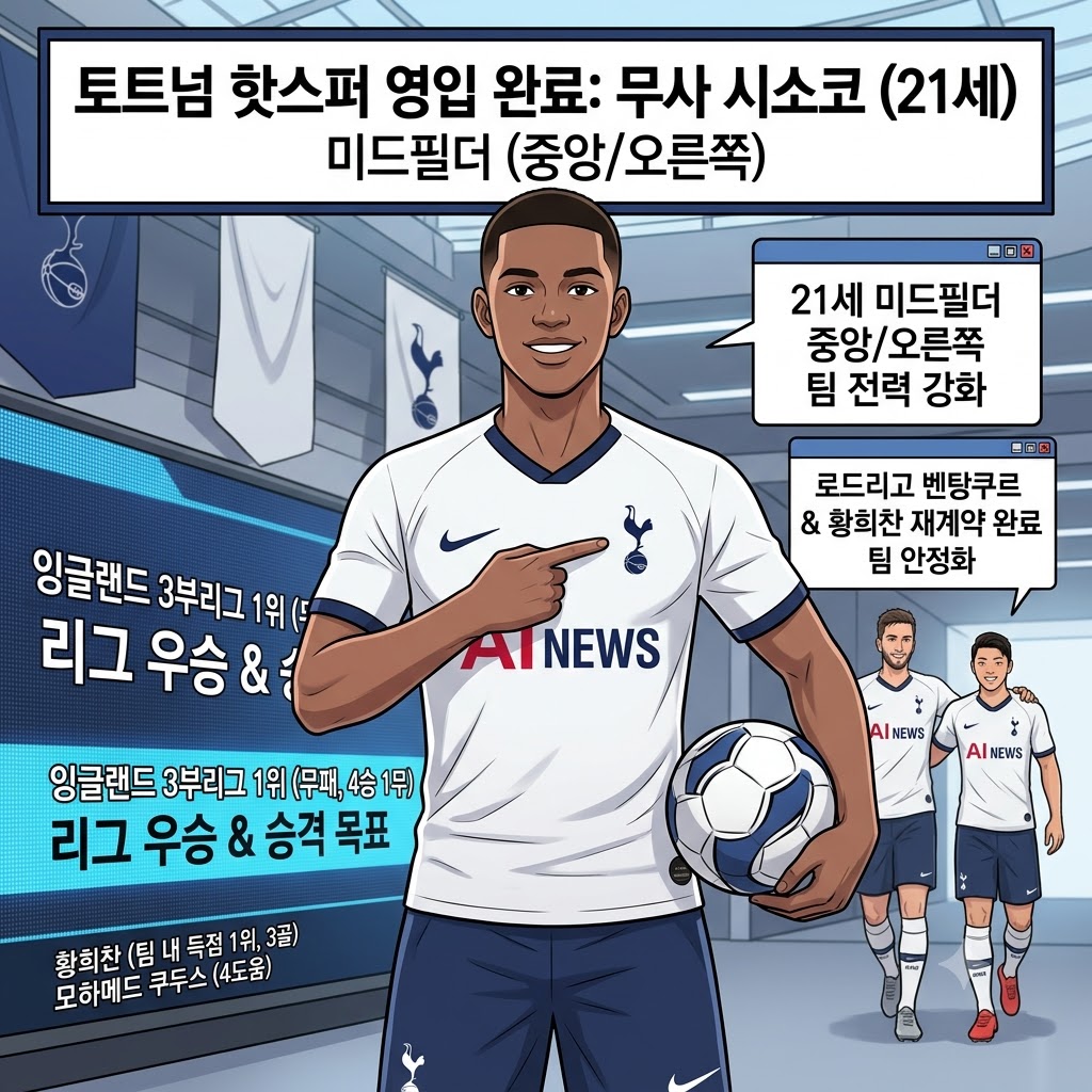 무패행진 토트넘, 시소코 영입으로 미드필드 화력 강