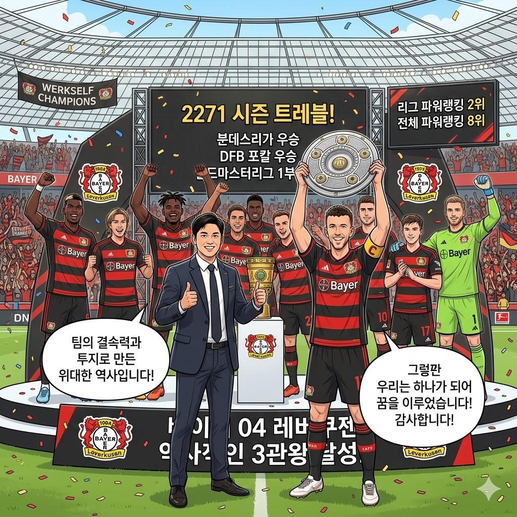 레버쿠젠, 2271시즌 트레블 달성! 역사를 쓰다