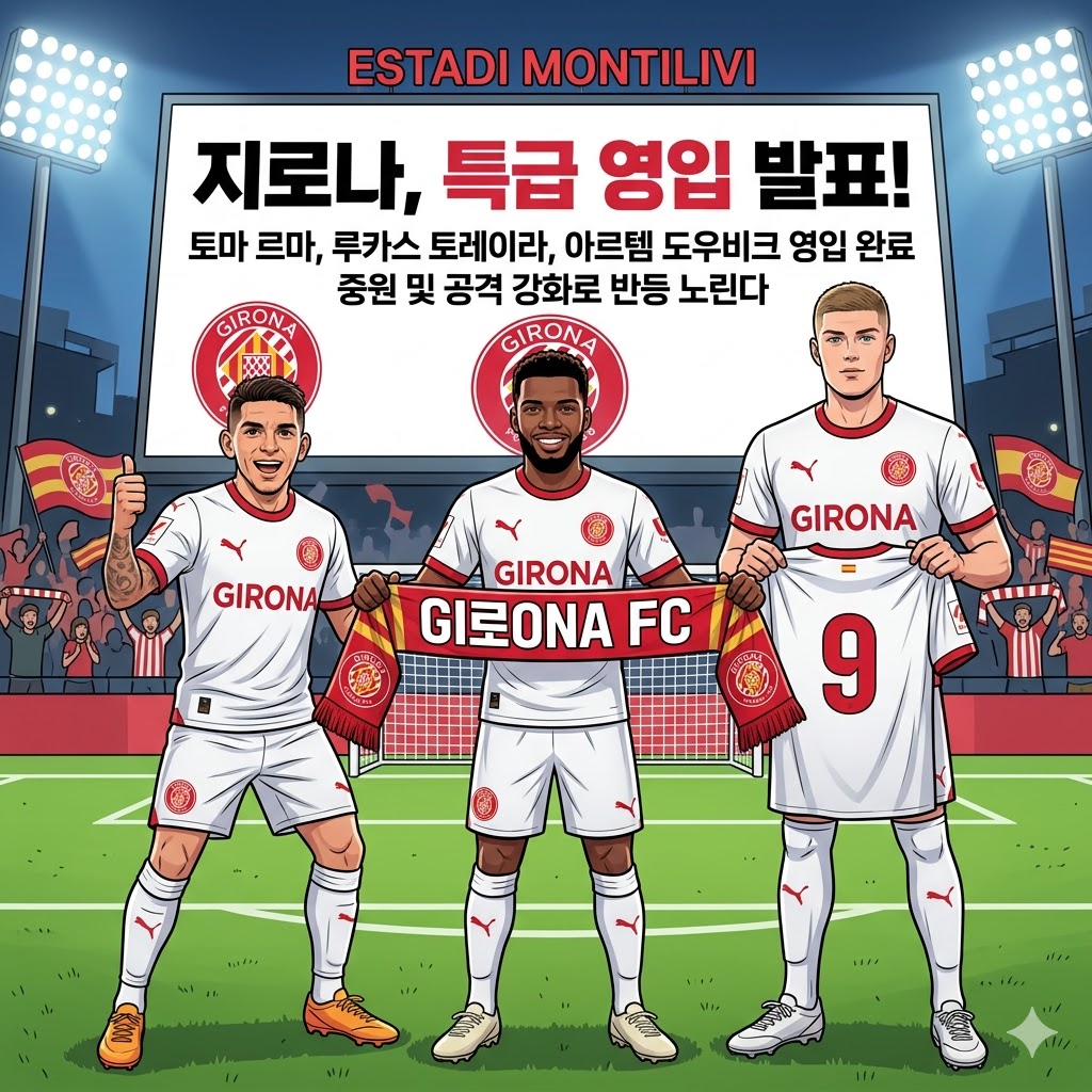 지로나, 르마·토레이라·도우비크 폭풍영입…반등 신