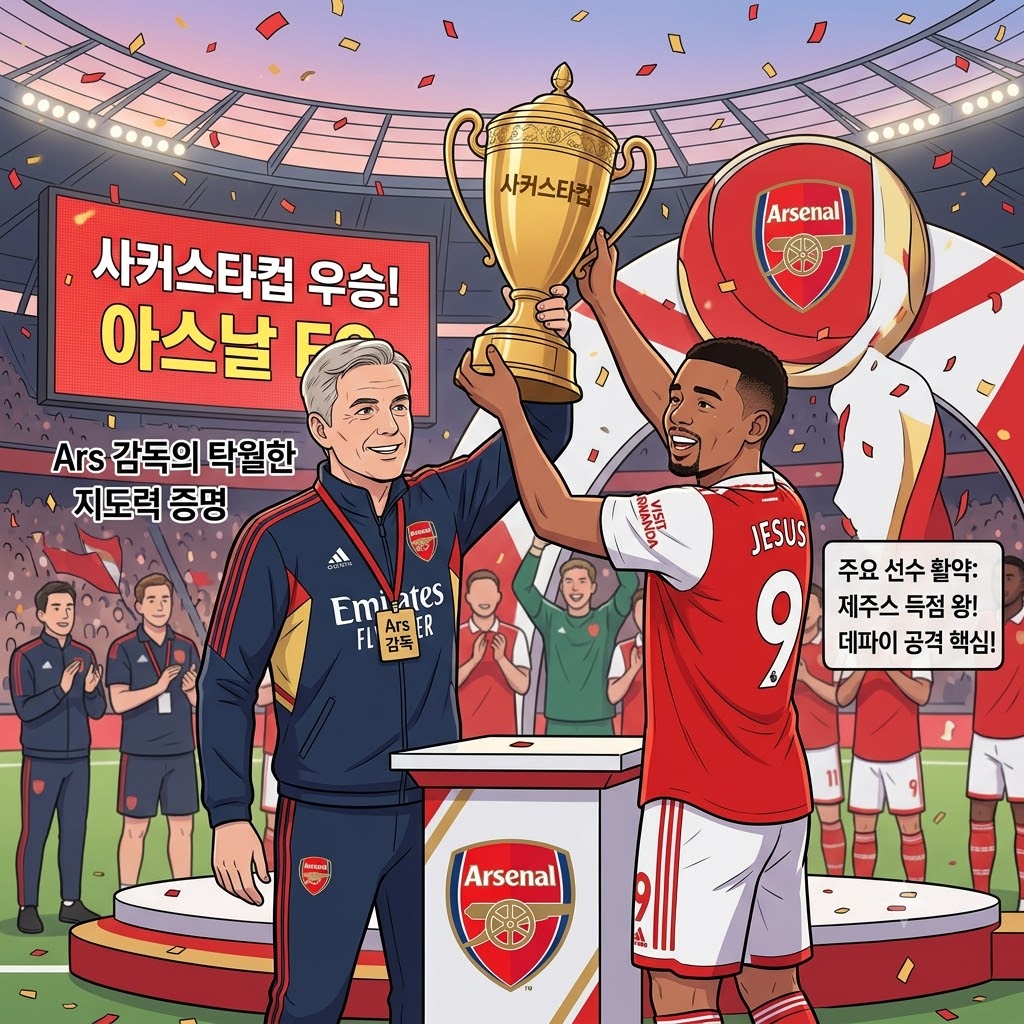 아스날, 제주스 앞세워 사커스타컵 제패!