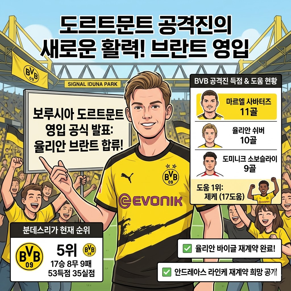 도르트문트, 브란트 영입으로 상위권 도약 신호탄