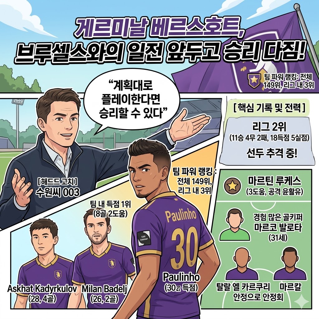게르미날 감독, 브뤼셀전 [승리 확신] 자신감 폭발!