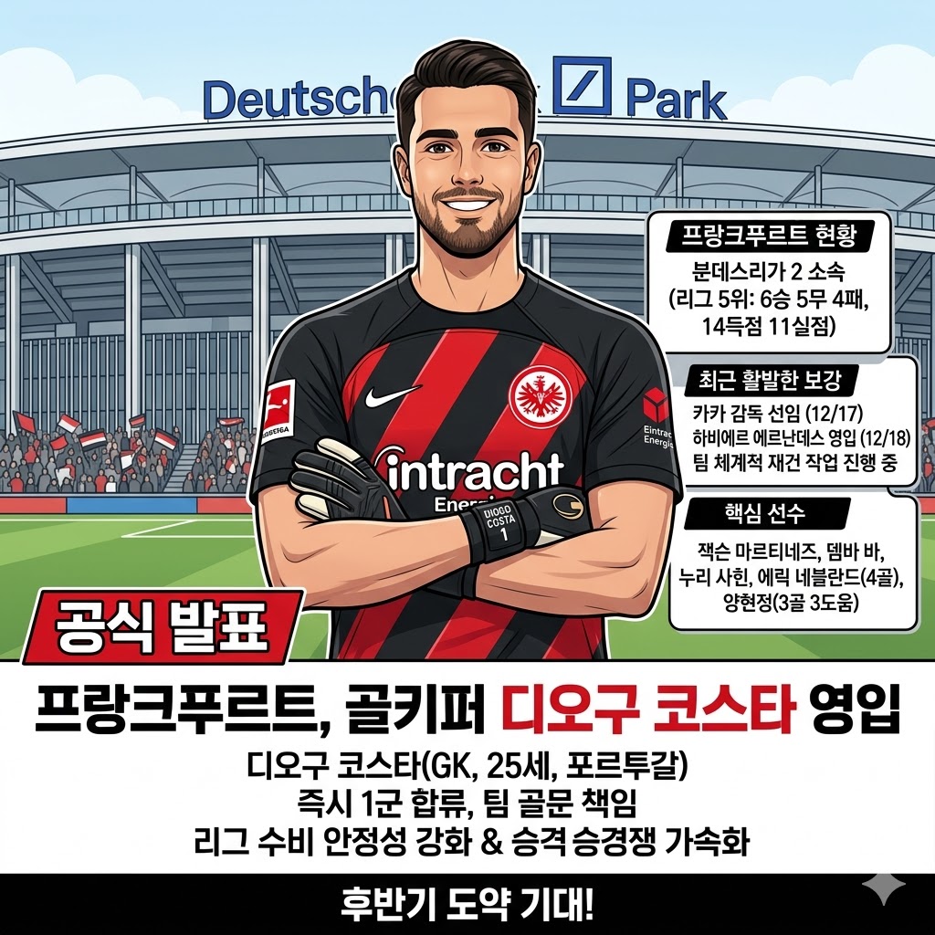 프랑크푸르트, 카카號 재건 본격화…코스타 합류