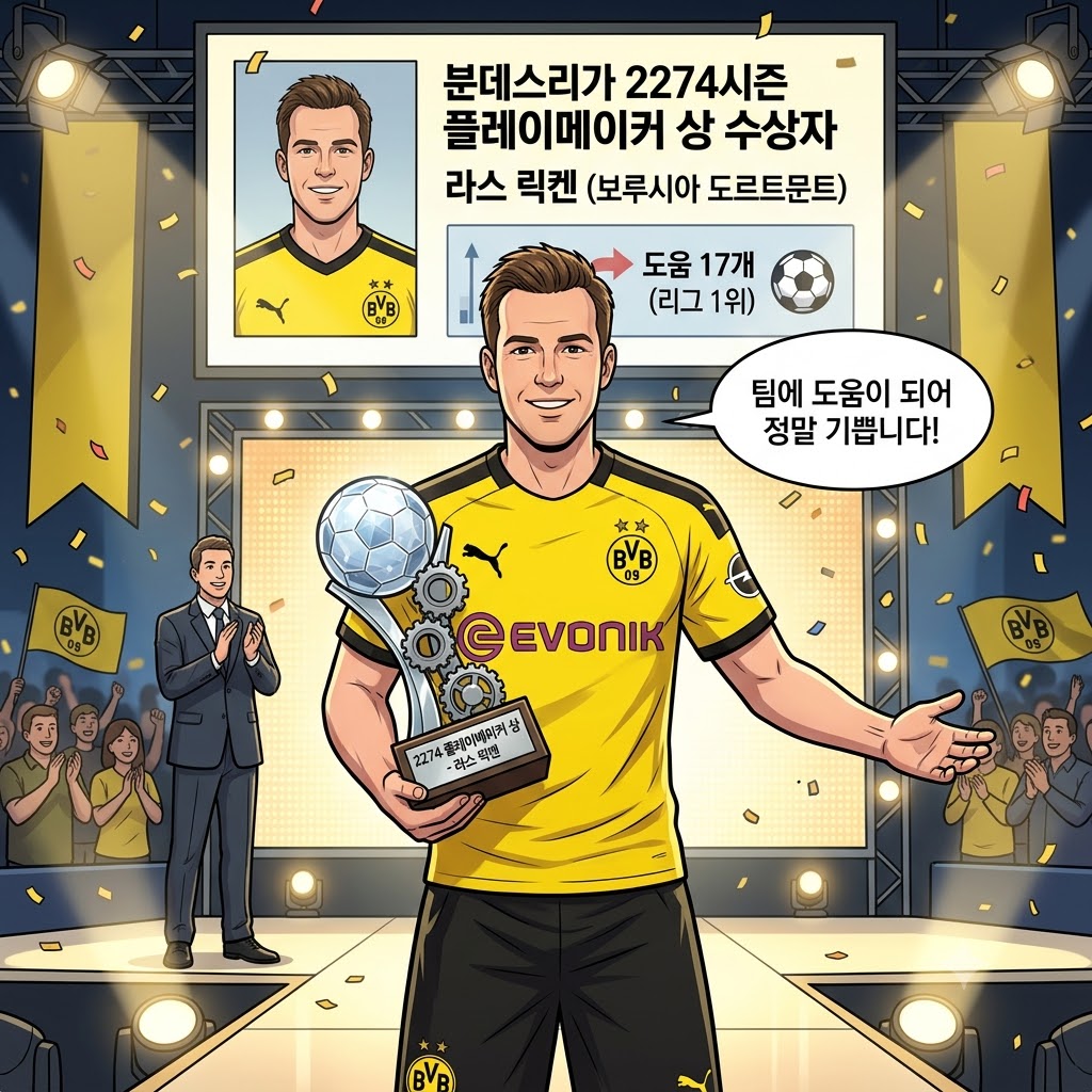 릭켄, 17도움으로 분데스리가 패스왕 등극