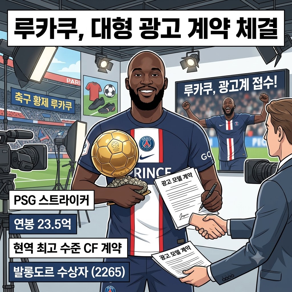 발롱도르 수상자 루카쿠, 광고계도 접수하다