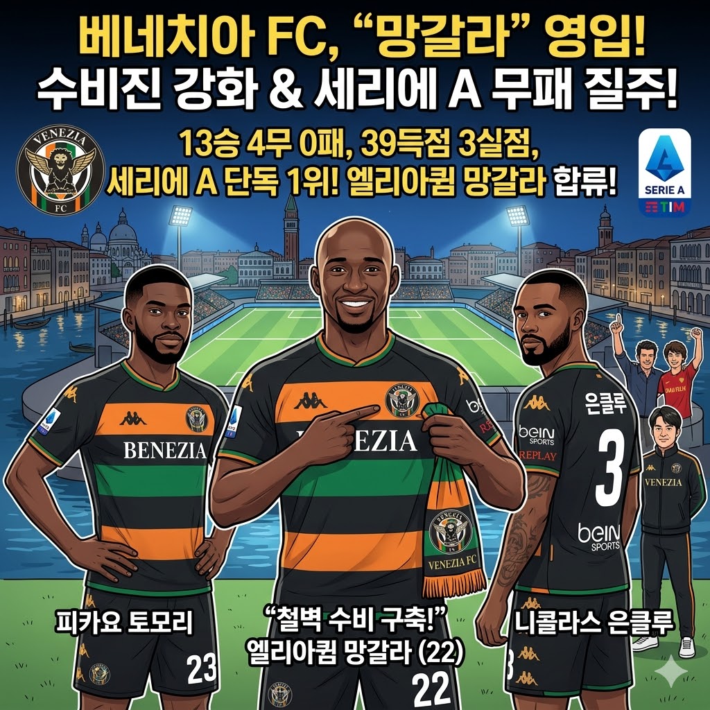 베네치아, 철벽 수비 장착! 망갈라 전격 합류