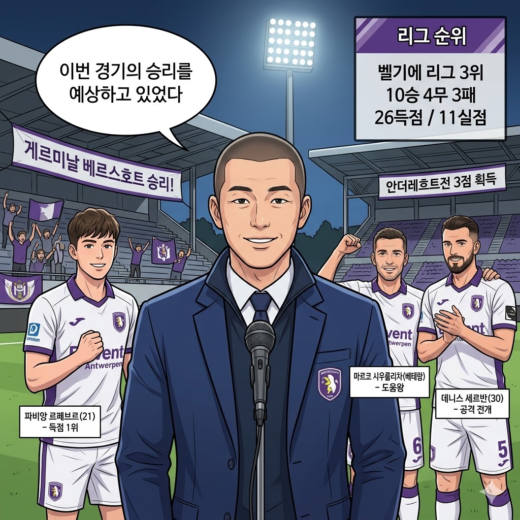 베르스호트 감독 [승리 예감했다] 안더레흐트 격파 비