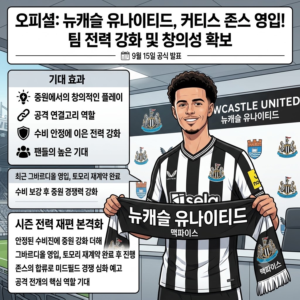 뉴캐슬, 커티스 존스 영입… 침체된 중원 반등 노린다