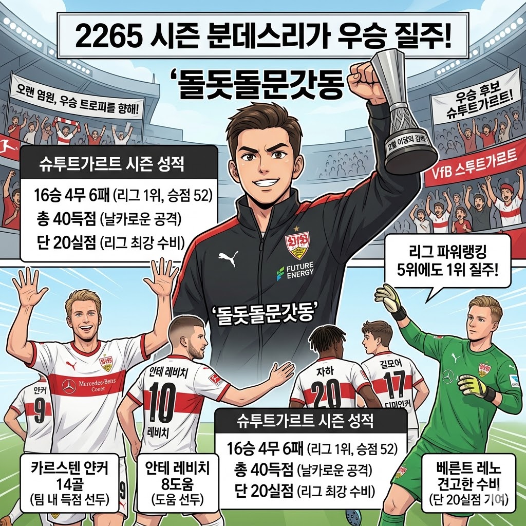 `랭킹 5위` 슈투트가르트, 리그 우승 `초읽기`!