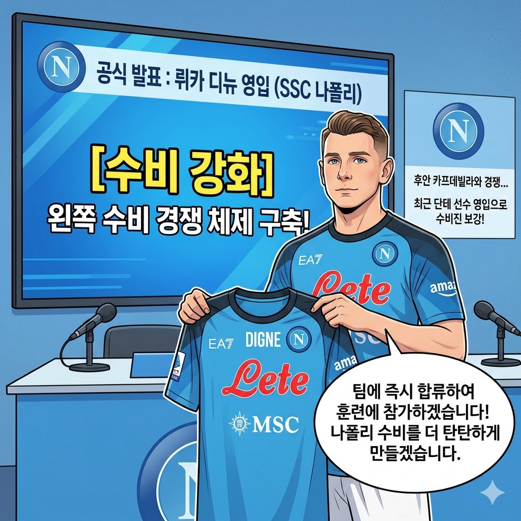 SSC 나폴리, 뤼카 디뉴선수 드래프트 영입 공식 발표