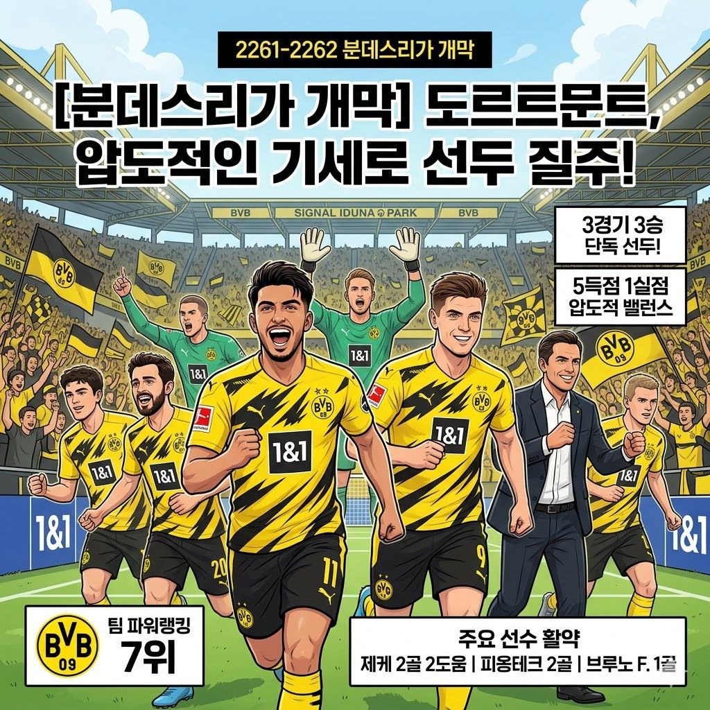 도르트문트 폭풍 질주! 분데스리가 초반 판도 장악
