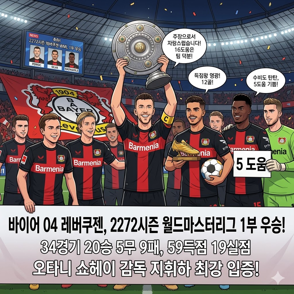 레버쿠젠, 월드마스터리그 1부 정상 등극!