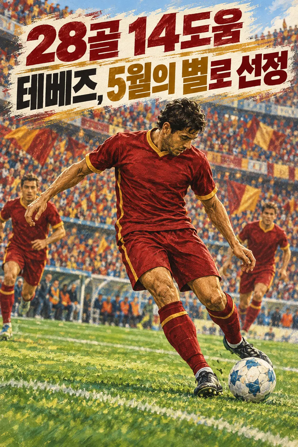 28골 14도움 테베즈, 5월의 별로 선정