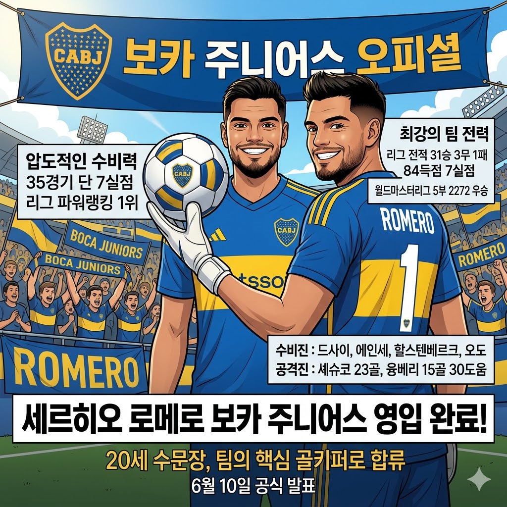 보카, 난공불락 수비에 [로메로] 합류…7실점 철벽 완