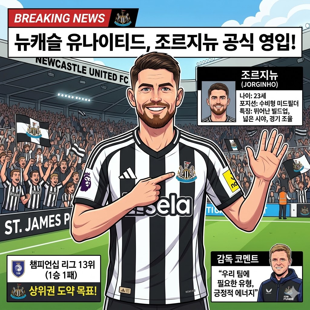 뉴캐슬, 중원 마법사 조르지뉴 전격 영입!