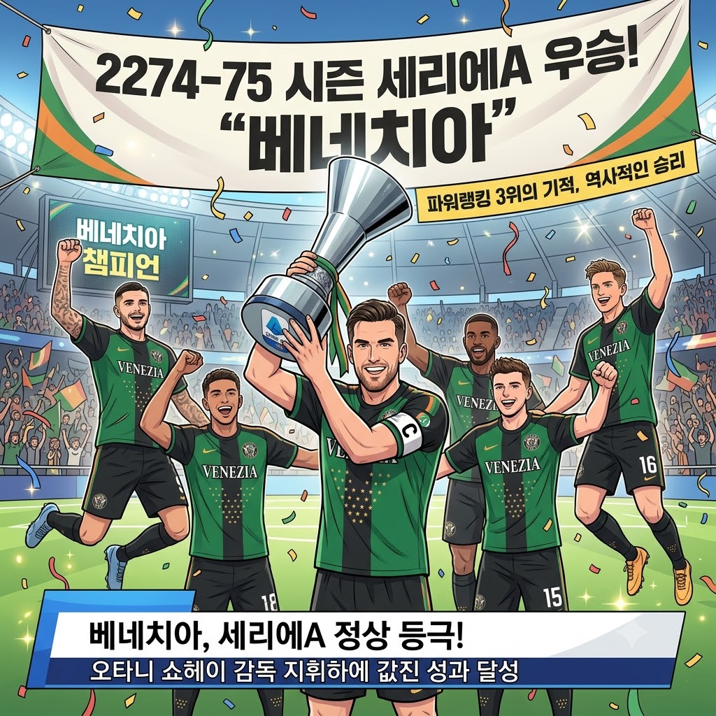 오타니의 마법, 베네치아 세리에A 정상 등극