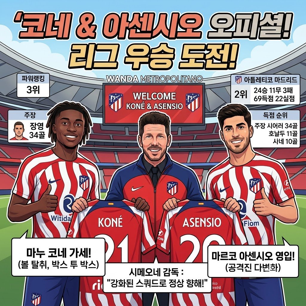 아틀레티코, 코네·아센시오 동시 영입 [중원 대개조]