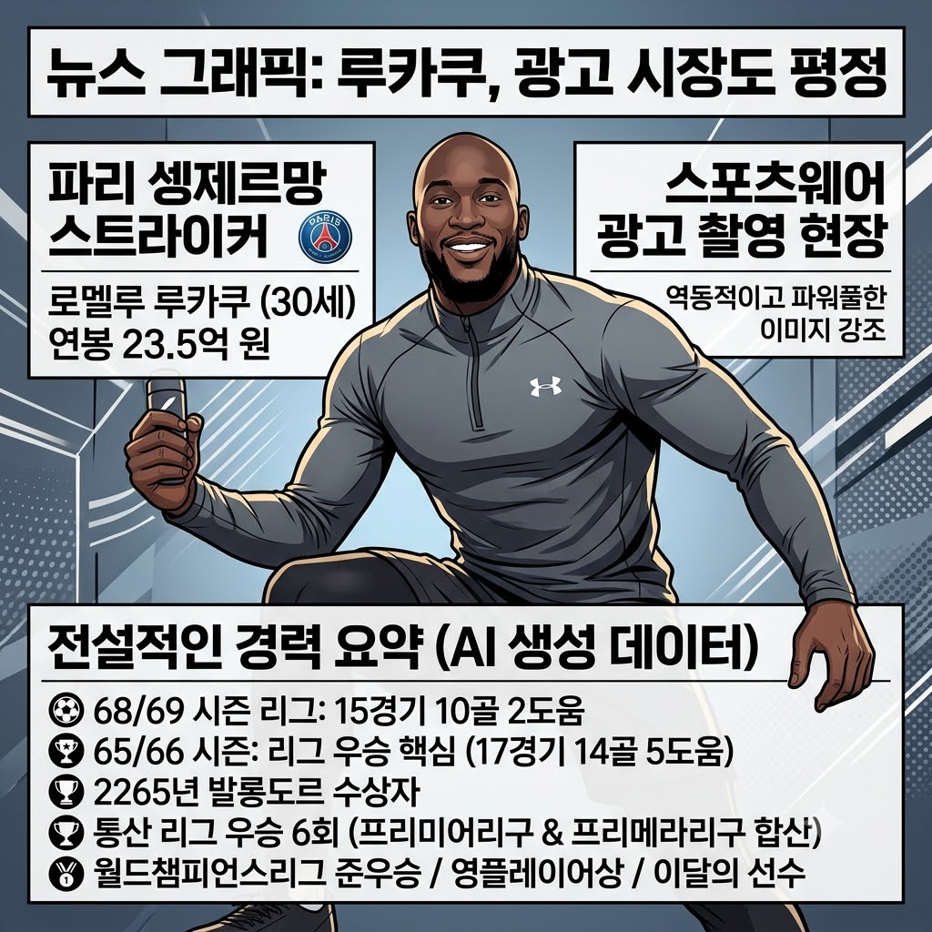 발롱도르 수상자 루카쿠, 광고 촬영장에서도 [압도적