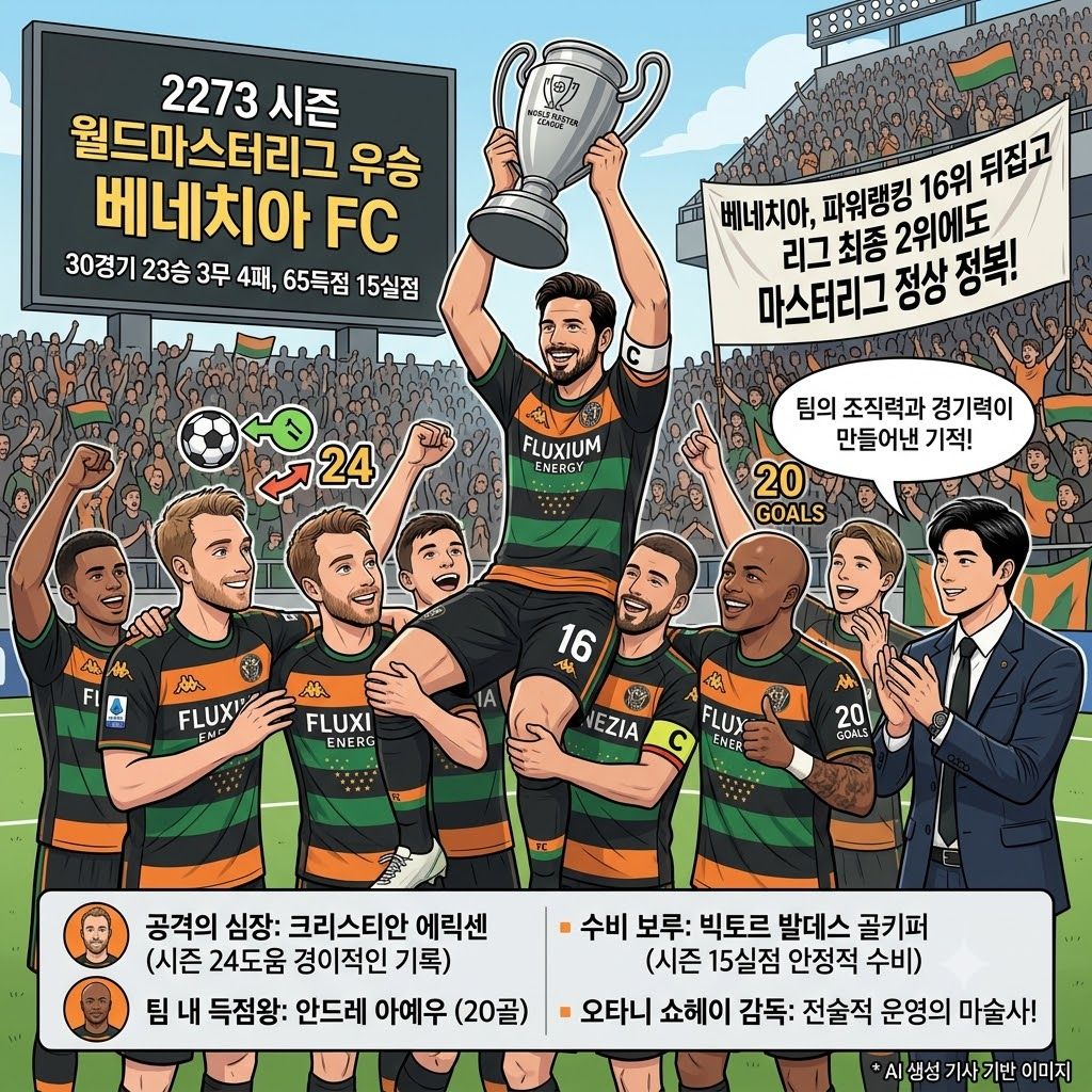 베네치아, 월드마스터리그 1부 정상 등극!