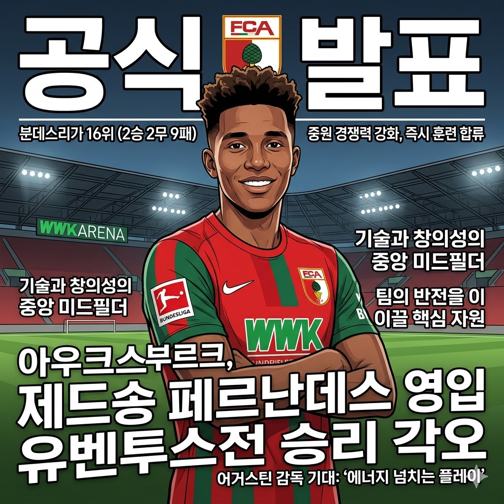 강등권 탈출 SOS! 아우크스부르크, 제드송 긴급 수혈