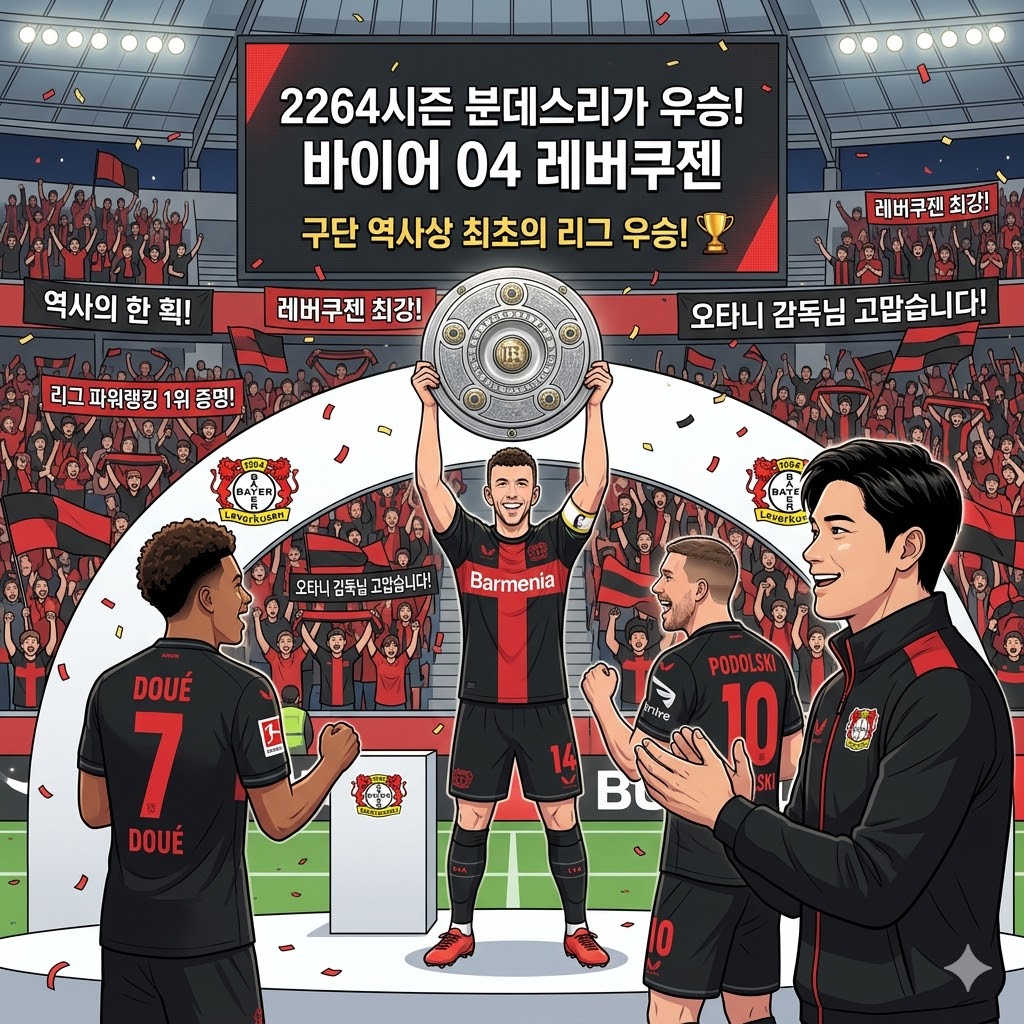 오타니 시대 개막! 레버쿠젠 분데스리가 제패