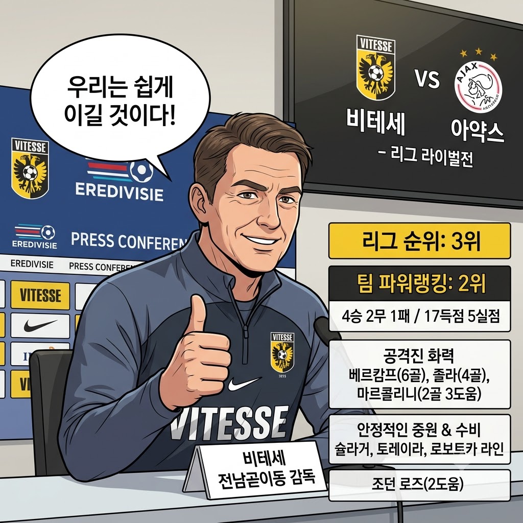 비테세 전남곧이동 감독, 아약스전 자신감 폭발 [쉽게