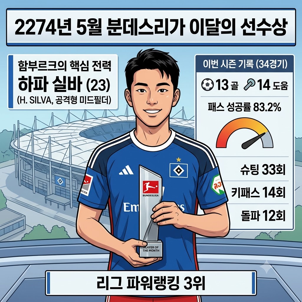 하파 실바, 13골 14도움으로 분데스리가 5월의 주인공