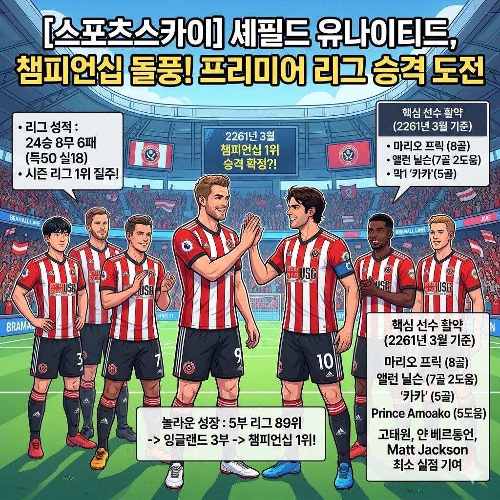 [돌풍] 셰필드, 챔피언십 1위! EPL 승격 눈앞?