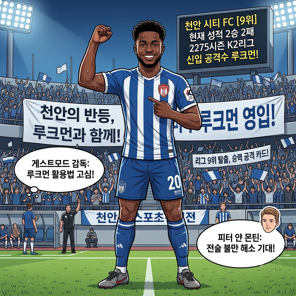 천안, 루크먼 영입으로 반등 승부수! K2 공격력 업그