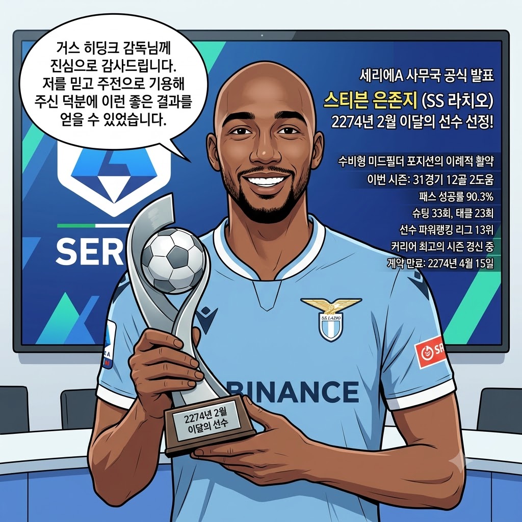 수비수가 12골? 은존지, 세리에A 2월의 사나이 등극