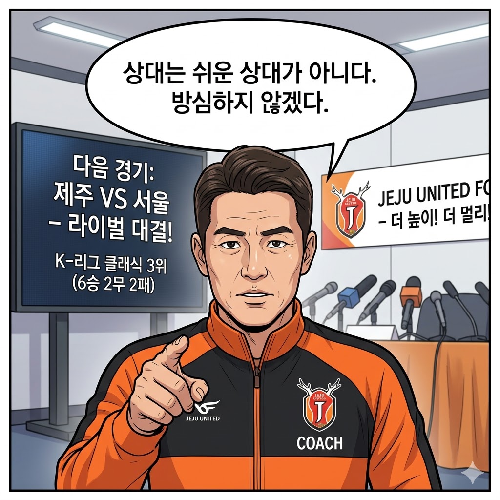 제주 감독, 서울전 앞두고 [만만치 않다] 긴장감 표출