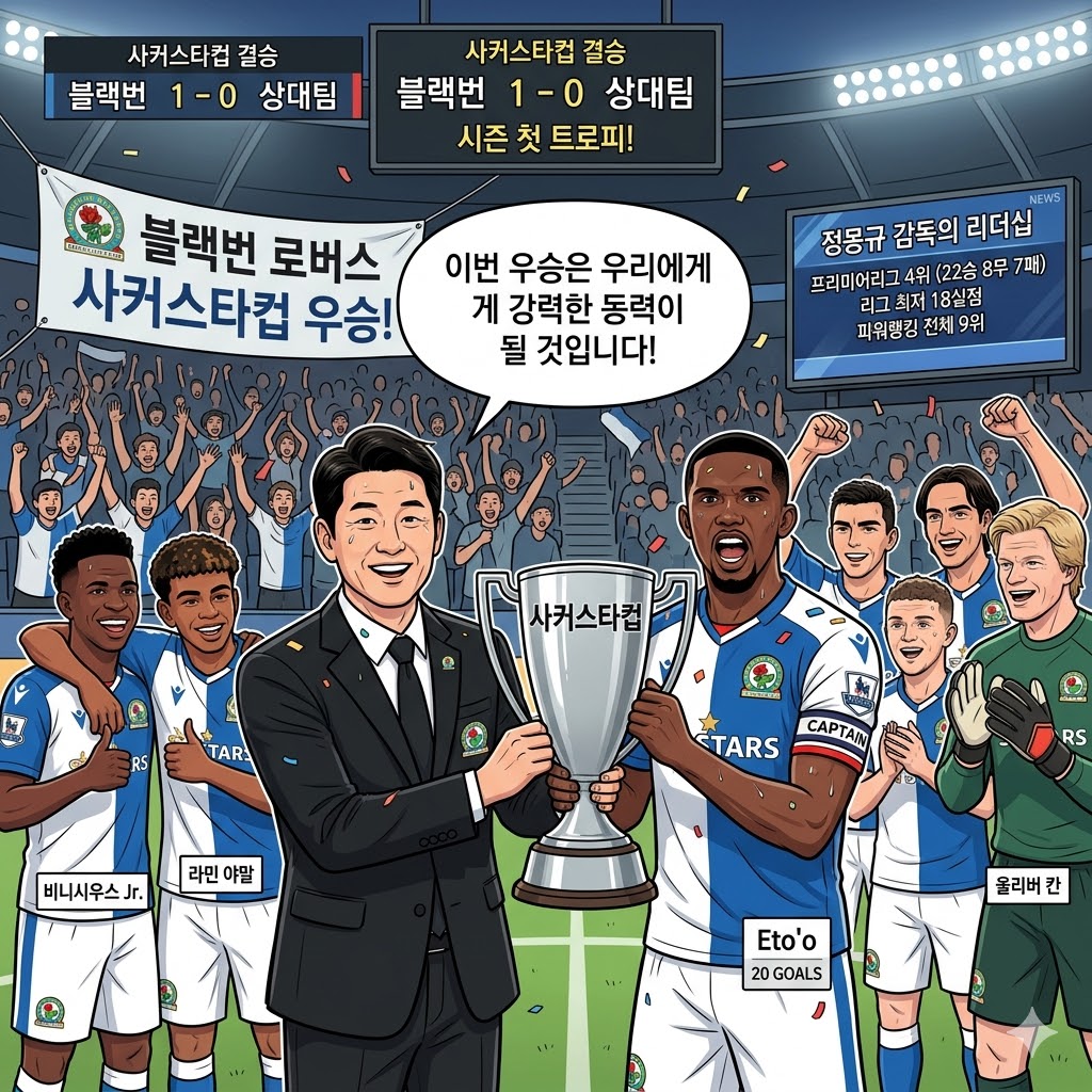 정몽규호 블랙번, 사커스타컵 제패! 시즌 첫 트로피
