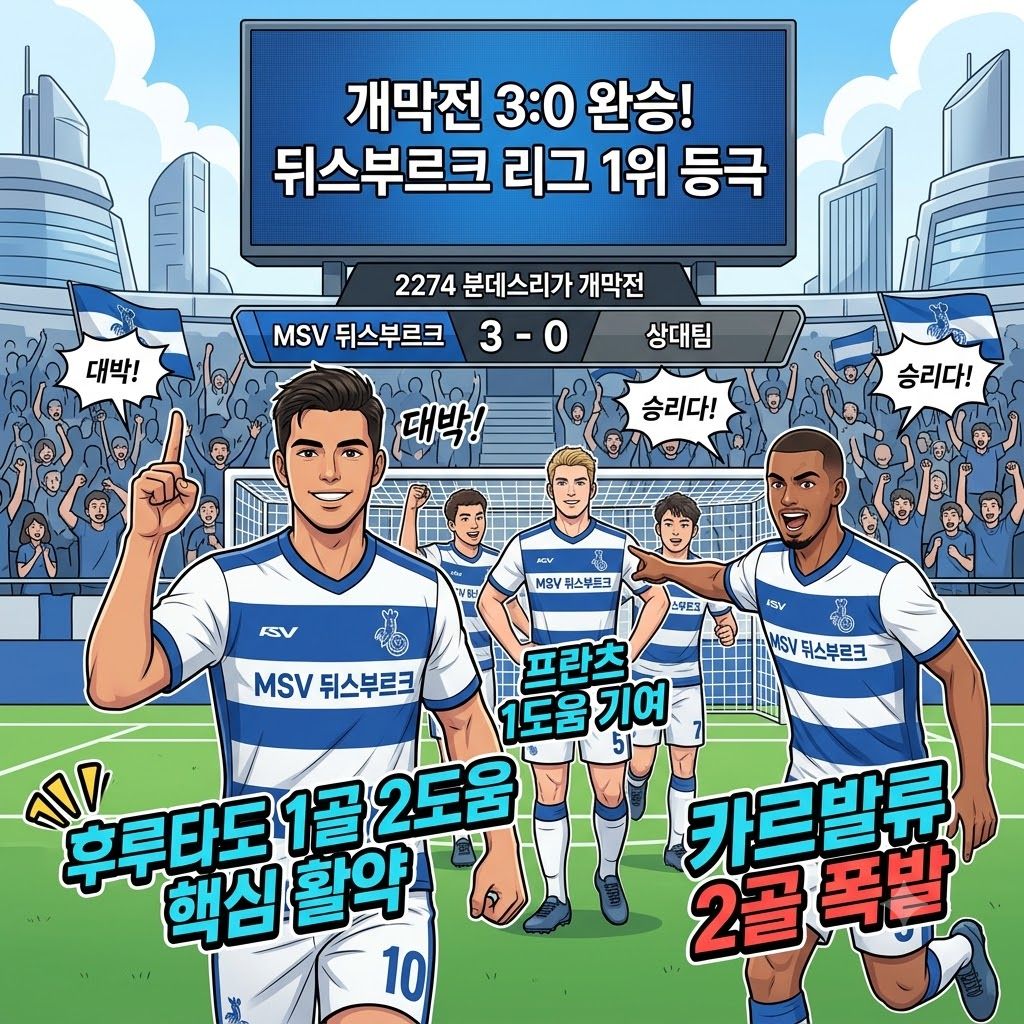 뒤스부르크, 개막전 3-0 완승…[다크호스] 등장