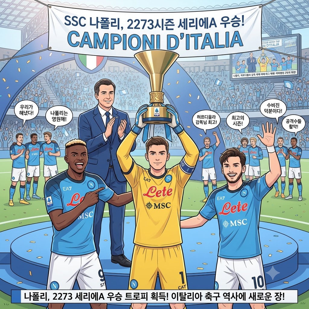 허르디올라의 나폴리, 세리에A 정상 등극!