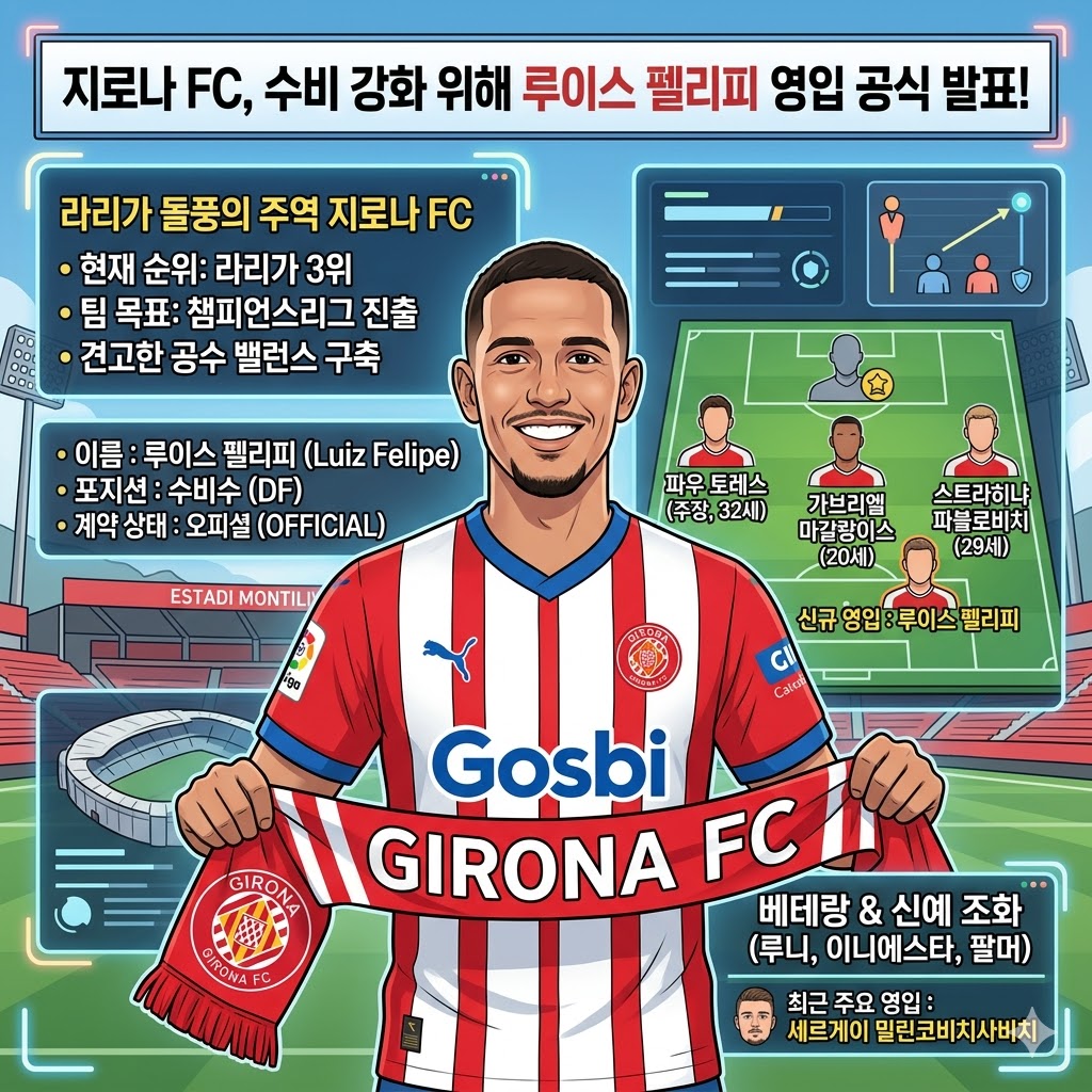 지로나, 철벽 수비 장착! 펠리피 전격 합류