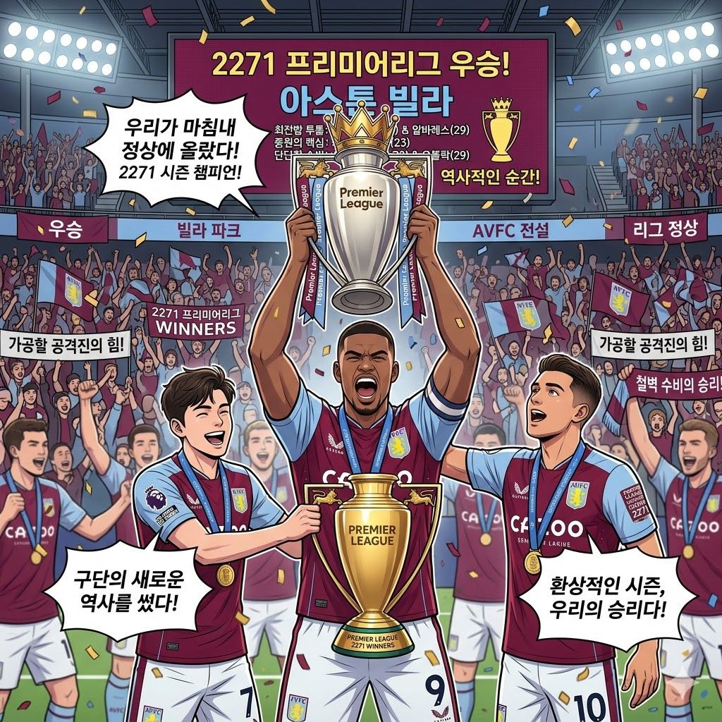 아스톤 빌라, 2271시즌 프리미어리그 왕좌 등극!