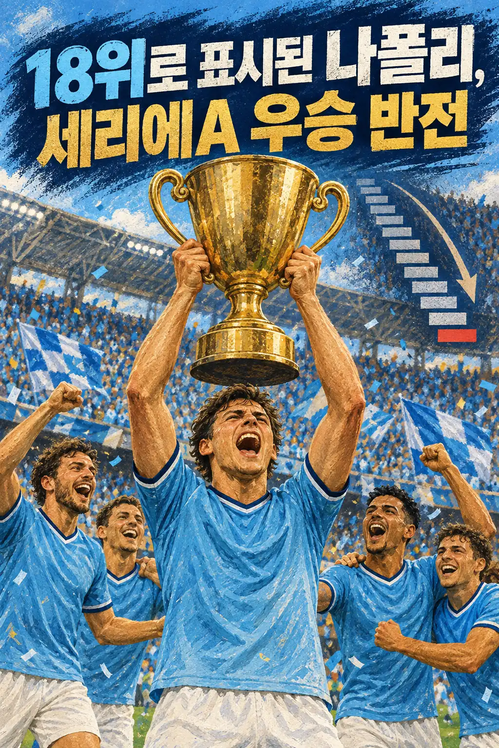 18위로 표시된 나폴리, 세리에A 우승 반전
