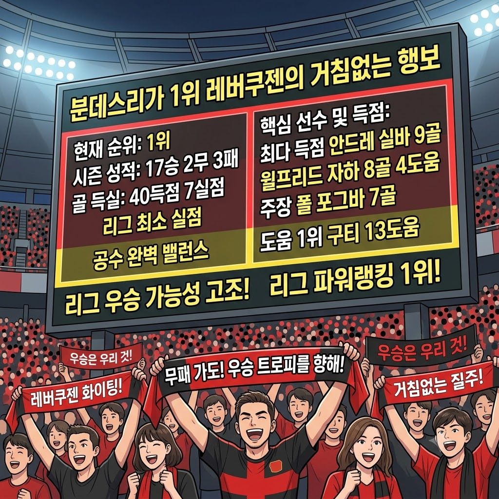 레버쿠젠, 17승 질주…분데스리가 우승 청신호