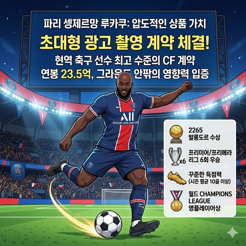 발롱도르 수상자 루카쿠, CF 계약금 규모가 얼마길래