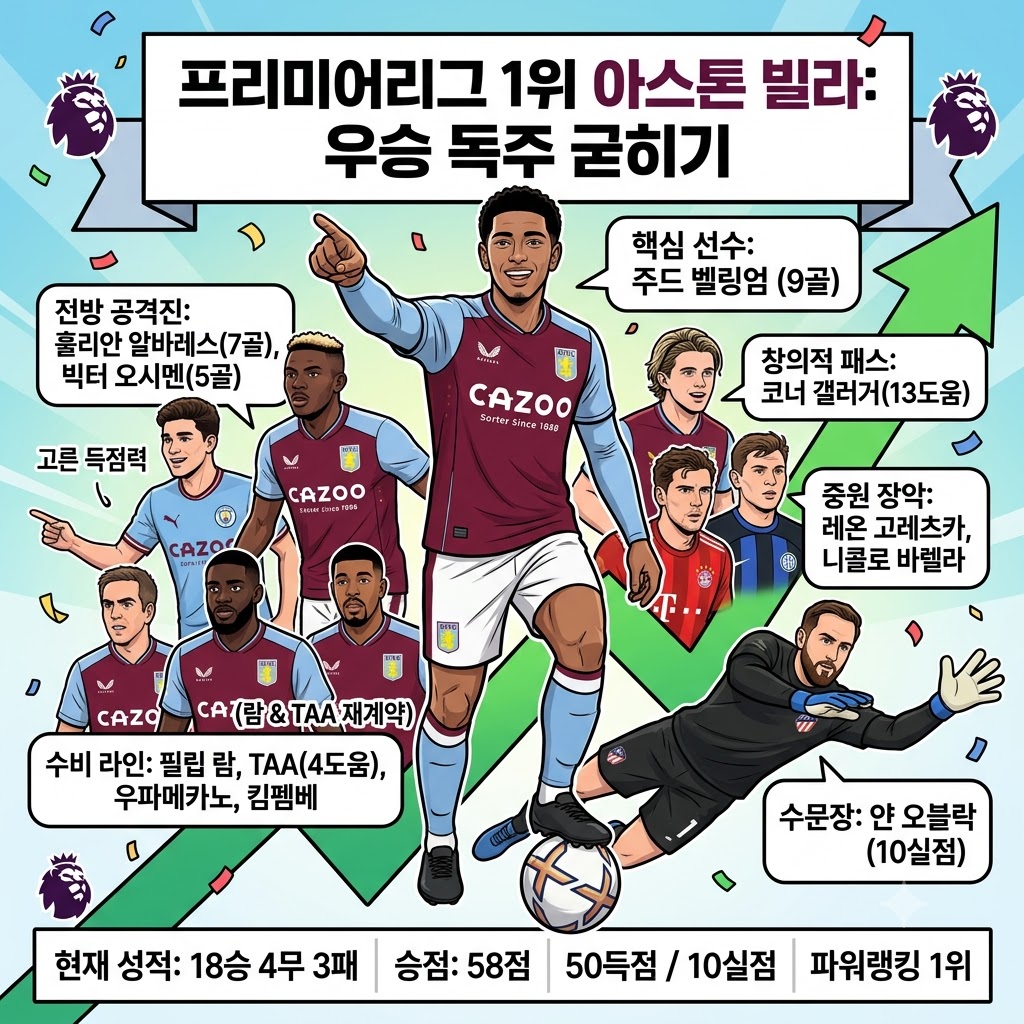벨링엄의 9골 앞세운 빌라, 독주 멈출 팀 없다