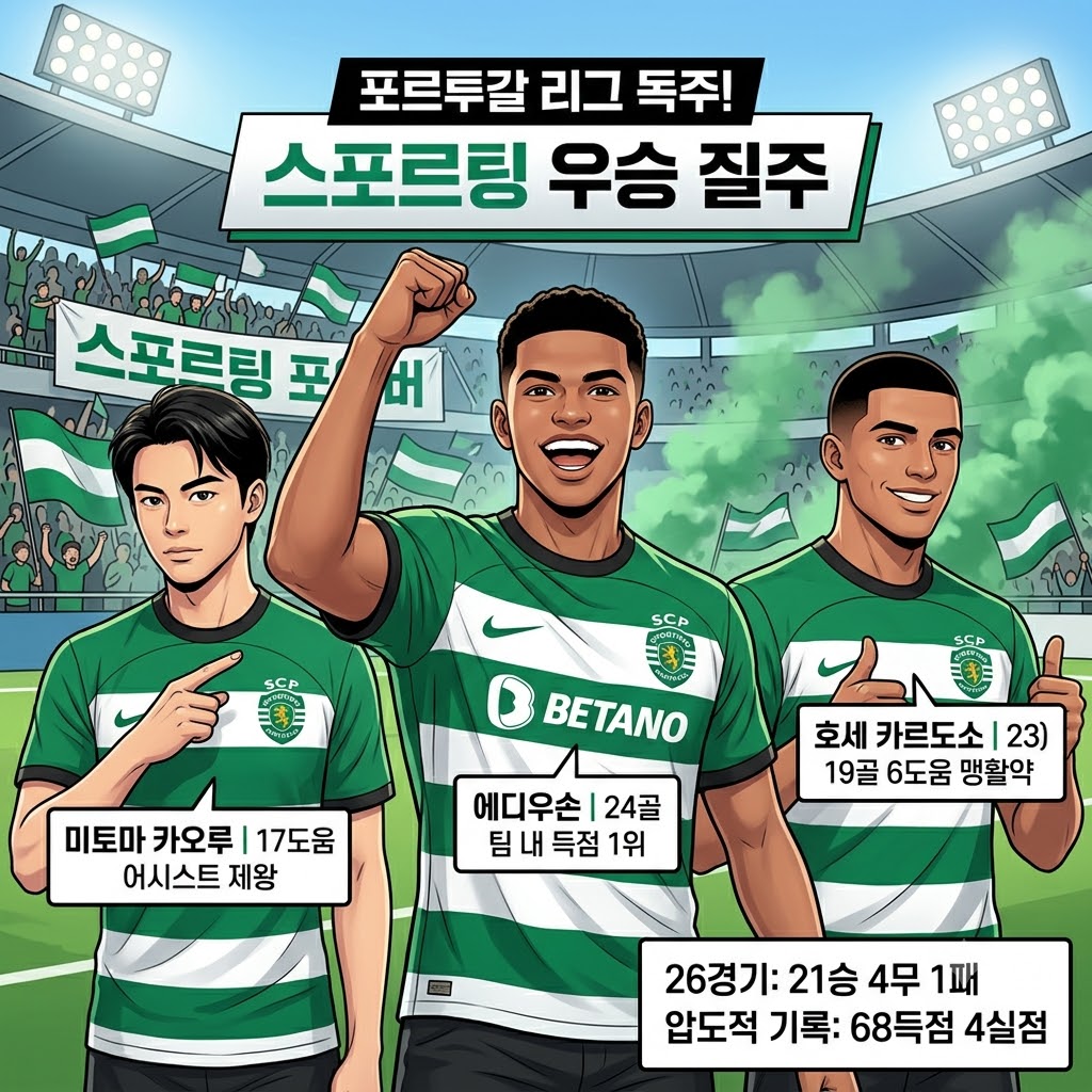 스포르팅, 26경기 4실점 철벽수비로 리그 독주