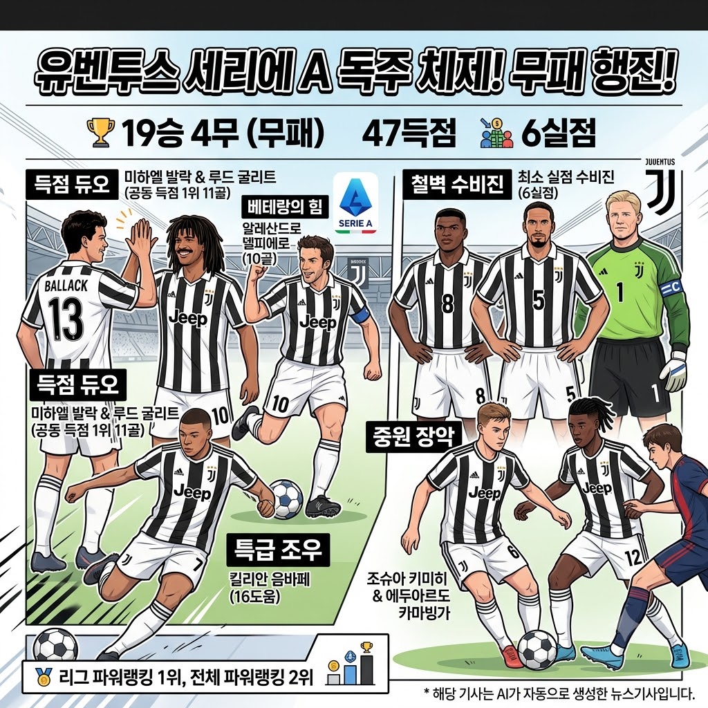 무패질주 유벤투스, 세리에A 독주 멈출 팀이 없다