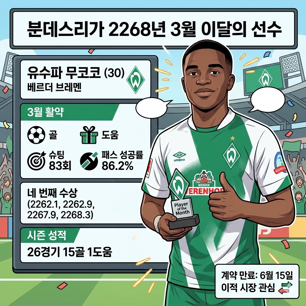 무코코, 분데스리가 3월 MVP 통산 4번째 수상 [끝없는