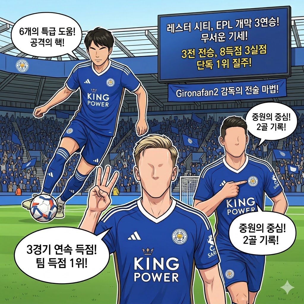 레스터 시티, 개막 3연승 질주…우승 도전 신호탄