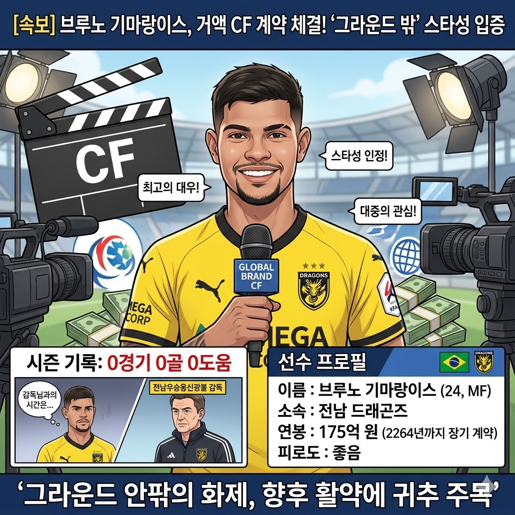 `감독 불만` 브루노, 175억 CF 잭팟!