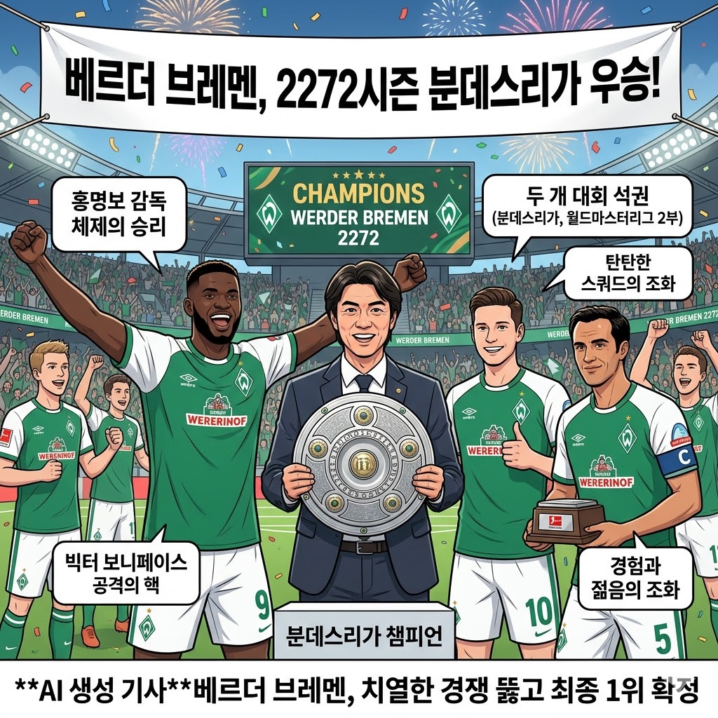 홍명보의 브레멘, 분데스리가 왕좌 탈환